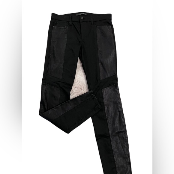 Joe's Jeans Denim - Joe's Black Skinny Jeans with Leather Patches Size 31